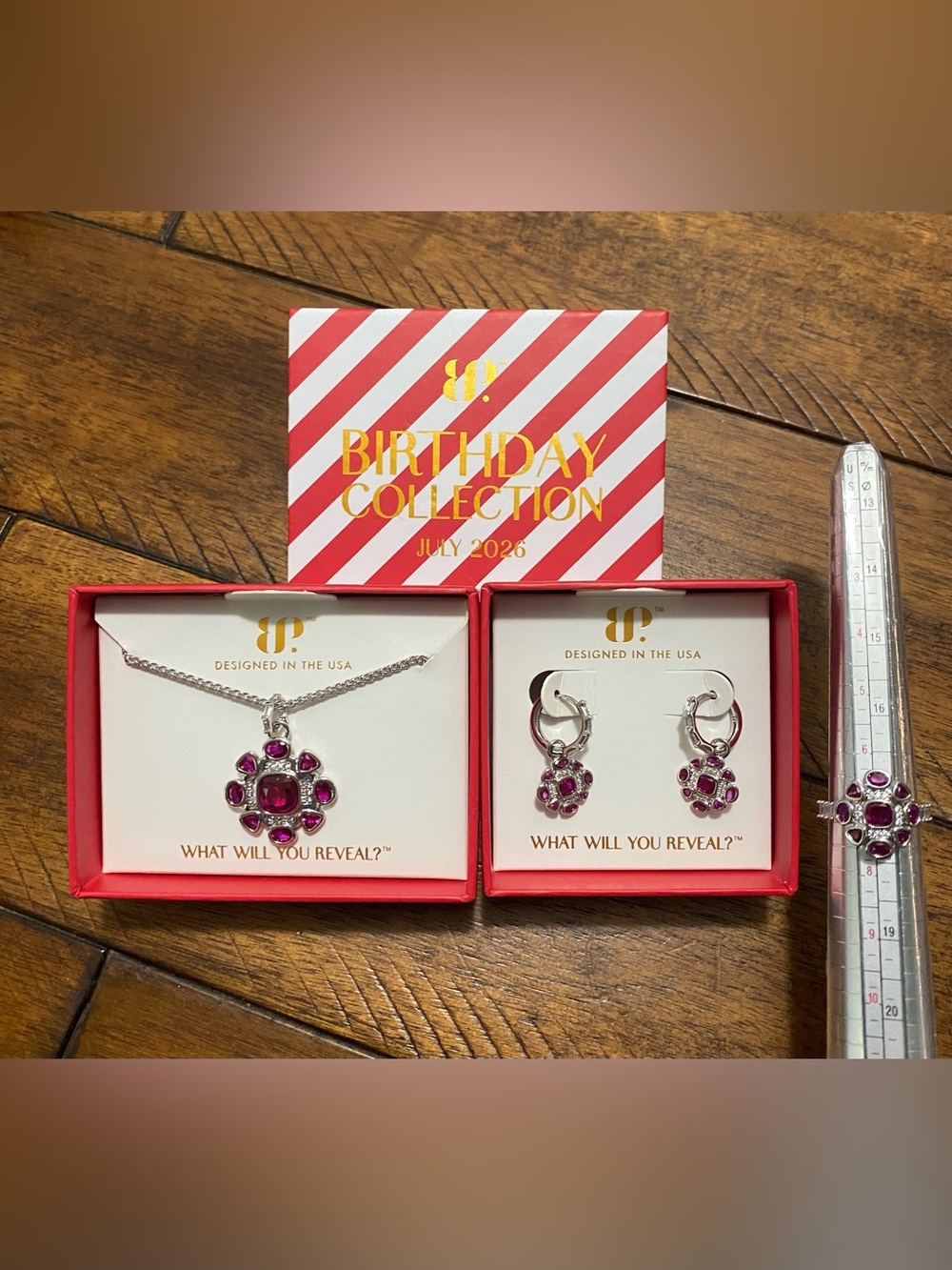 Bomb Party July 2026 Birthday Set - Necklace, Earrings and Ring 7